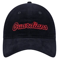 Casquette ajustable Cleveland Guardians 9TWENTY en velours côtelé bleu marine New Era pour femme