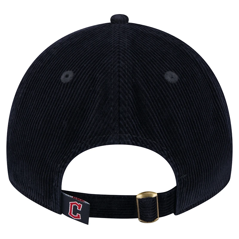 Women's New Era Navy Cleveland Guardians Corduroy 9TWENTY Adjustable Hat