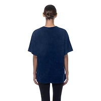 T-shirt oversize bleu marine Cleveland Guardians pour femme New Era à délavage minéral