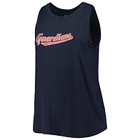 Women's New Era Navy Cleveland Guardians Plus Tank Top