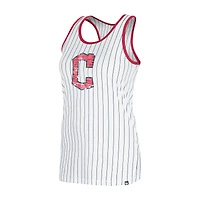 Débardeur à fines rayures Gameday Cleveland Guardians blanc New Era pour femme