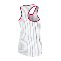 Débardeur à fines rayures Gameday Cleveland Guardians blanc New Era pour femme