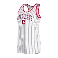 Débardeur blanc à dos nageur sequins et fines rayures des Cleveland Guardians New Era pour femme