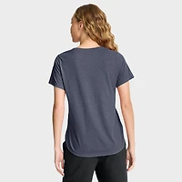 Women's Nike Heather Navy Cleveland Guardians Arched Tri-Blend T-Shirt