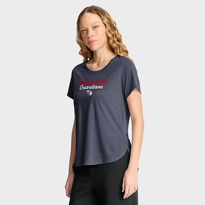 T-shirt Nike Heather Navy Cleveland Guardians Arched Tri-Blend pour femme