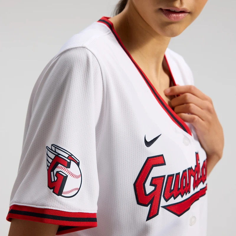 Maillot Nike José Ramírez blanc domicile des Cleveland Guardians pour femme, édition limitée