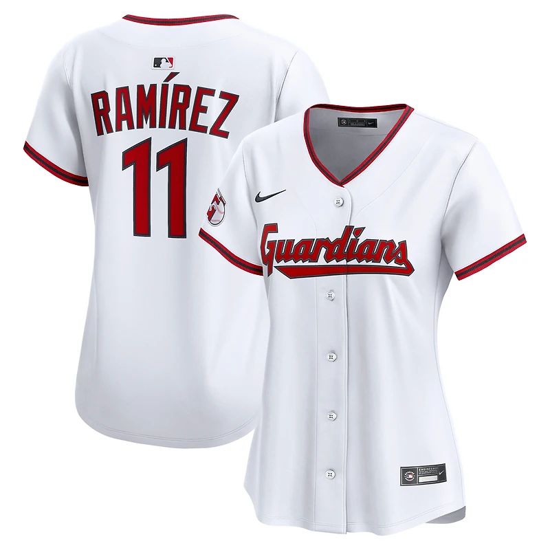 Maillot Nike José Ramírez blanc domicile des Cleveland Guardians pour femme, édition limitée