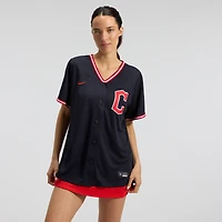 Maillot réplique alternatif Nike bleu marine des Cleveland Guardians pour femme