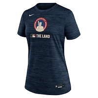 Women's Nike Navy Cleveland Guardians Authentic Collection City Connect Velocity Dri-FIT T-Shirt