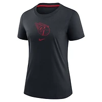 Women's Nike Navy Cleveland Guardians Authentic Collection Early Work Tri-Blend T-Shirt