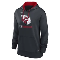 Sweat à capuche Nike Therma bleu marine Cleveland Guardians Authentic Collection pour femme