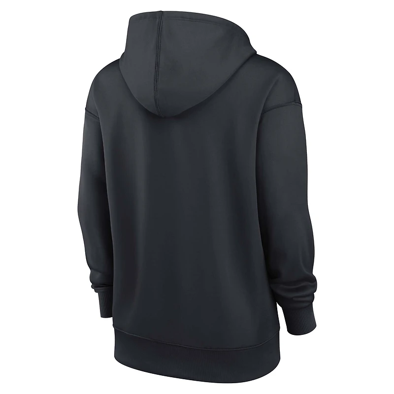 Sweat à capuche Nike Therma bleu marine Cleveland Guardians Authentic Collection pour femme