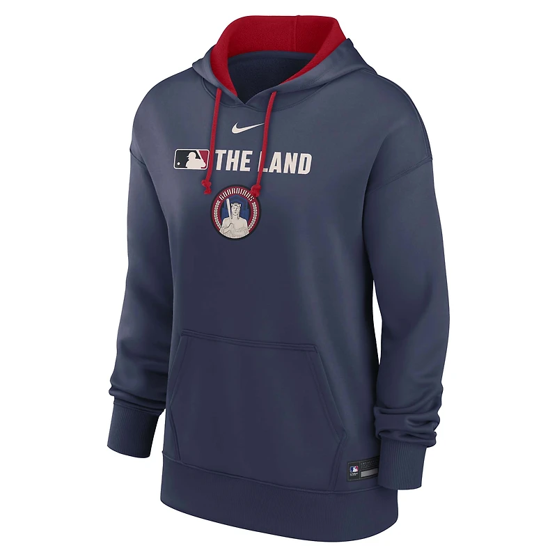Women's Nike Navy Cleveland Guardians City Connect Authentic Collection Therma-FIT Hoodie