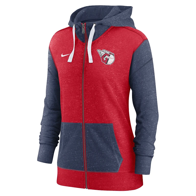Sweat à capuche entièrement zippé Nike Cleveland Guardians pour femme, rouge