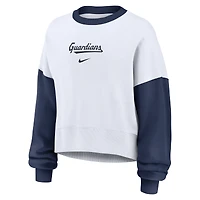 Sweat-shirt polaire oversize Nike Cleveland Guardians blanc/marine pour femme