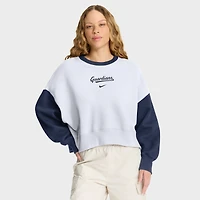 Sweat-shirt polaire oversize Nike Cleveland Guardians blanc/marine pour femme