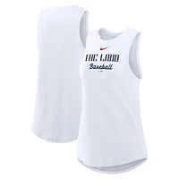 Women's Nike White Cleveland Guardians City Connect Tricode High Neck Performance Tank Top