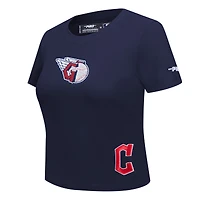 Women's Pro Standard  Navy Cleveland Guardians Game Day Classics Baby Doll Cropped T-Shirt