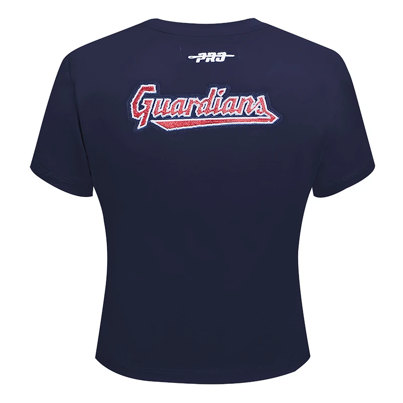 Women's Pro Standard Navy Cleveland Guardians Game Day Classics Baby Doll Cropped T-Shirt