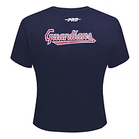 Women's Pro Standard  Navy Cleveland Guardians Game Day Classics Baby Doll Cropped T-Shirt