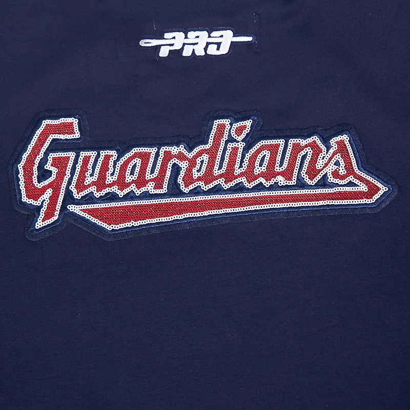 Women's Pro Standard Navy Cleveland Guardians Game Day Classics Baby Doll Cropped T-Shirt