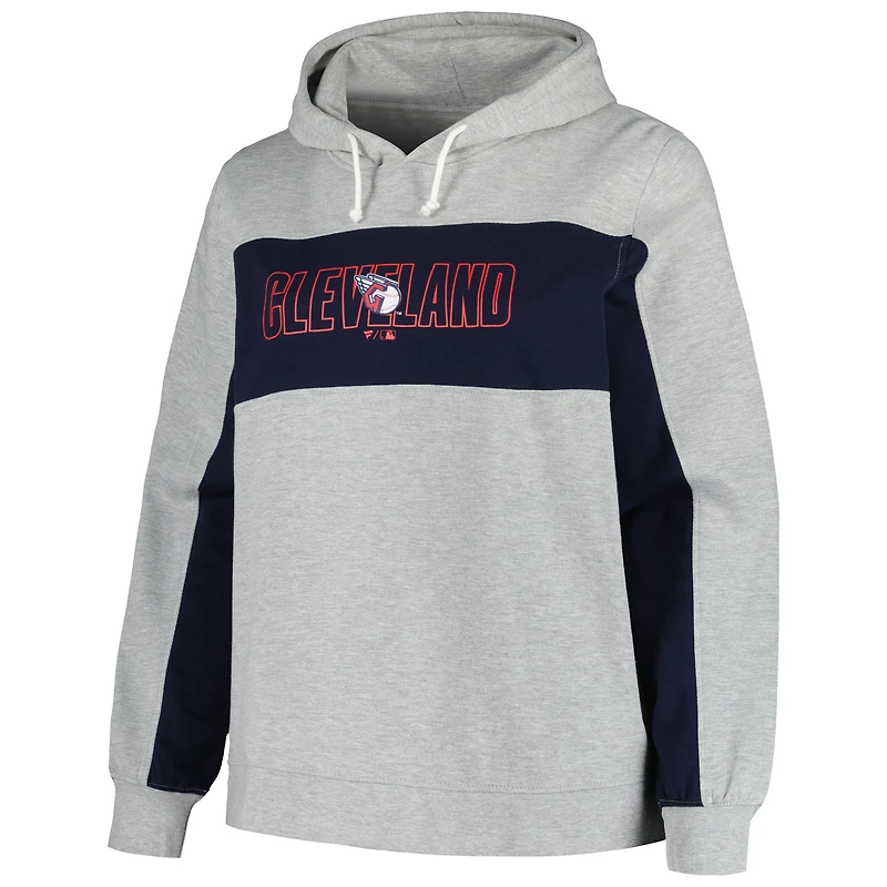 Women's Profile Heather Gray Cleveland Guardians Plus Pullover Hoodie