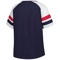 Women's Profile  Navy Cleveland Guardians Plus Sized Arched Notch Neck T-Shirt