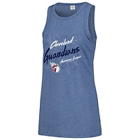 Women's Soft as a Grape Navy Cleveland Guardians Gauze High Neck Tank Top