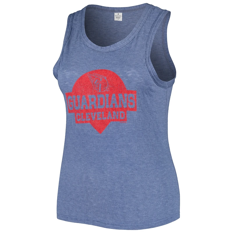 Débardeur en trois mélanges a col montant Cleveland Guardians pour femme, bleu marine, taille plus Soft as Grape