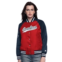 Veste universitaire à boutons-pression pour femme Cleveland Guardians Home Run rouge/bleu marine