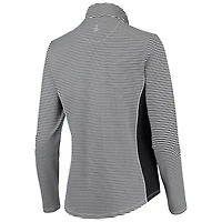 Veste mi-zippée Tommy Bahama Cleveland Guardians Aubrey Stripe Block IslandZone noire pour femme