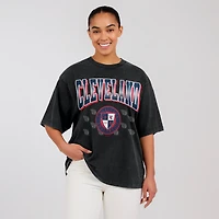 Women's WEAR by Erin Andrews  Black Cleveland Guardians Oversized Boyfriend T-Shirt