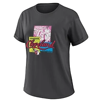 Women's WEAR by Erin Andrews Charcoal Cleveland Guardians Domestic Box Color Boyfriend T-Shirt