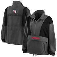 Veste à demi-zip pliable WEAR by Erin Andrews pour femme, couleur anthracite, modèle Cleveland Guardians