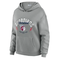 Ensemble sweat à capuche manches longues et pantalon de détente en tricot gaufré gris Cleveland Guardians pour femme par Erin Andrews