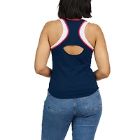 WEAR by Erin Andrews - Débardeur bleu marine à dos nageur color block des Cleveland Guardians pour femmes
