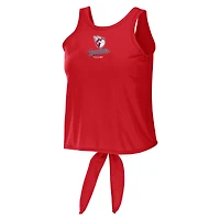 WEAR by Erin Andrews Débardeur rouge à nouer dans le dos ouvert des Cleveland Guardians pour femmes