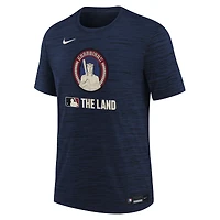T-shirt Nike bleu marine Cleveland Guardians Authentic Collection City Connect Velocity Performance pour jeunes