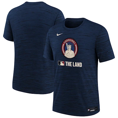 Youth Nike Navy Cleveland Guardians Authentic Collection City Connect Velocity Performance T-Shirt