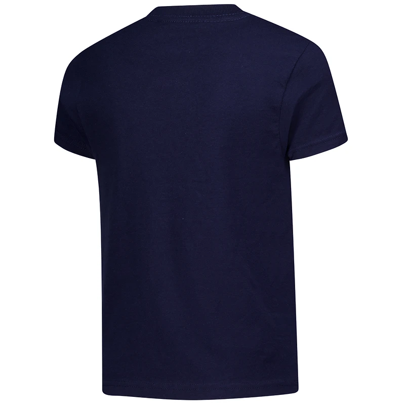 Youth Navy Cleveland Guardians Peanuts Flag T-Shirt