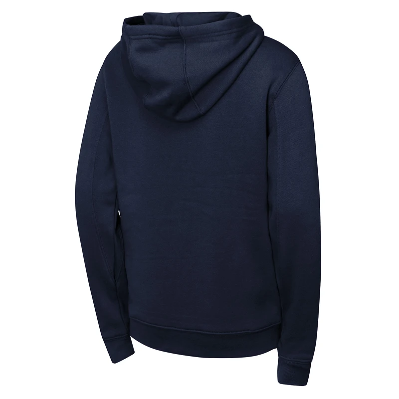 Youth  Navy Cleveland Guardians Wordmark Fleece Full-Zip Hoodie