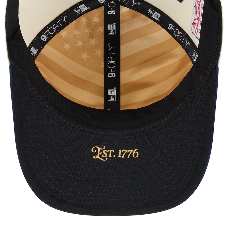 Youth New Era Cream/Navy Cleveland Guardians USA 250 9FORTY M-Crown Adjustable Hat