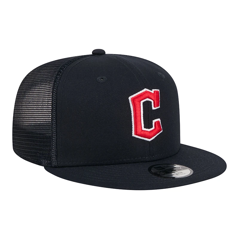 Casquette trucker snapback New Era 9FIFTY bleu marine Cleveland Guardians pour jeunes