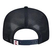 Youth New Era  Navy Cleveland Guardians 9FIFTY Trucker Snapback Hat