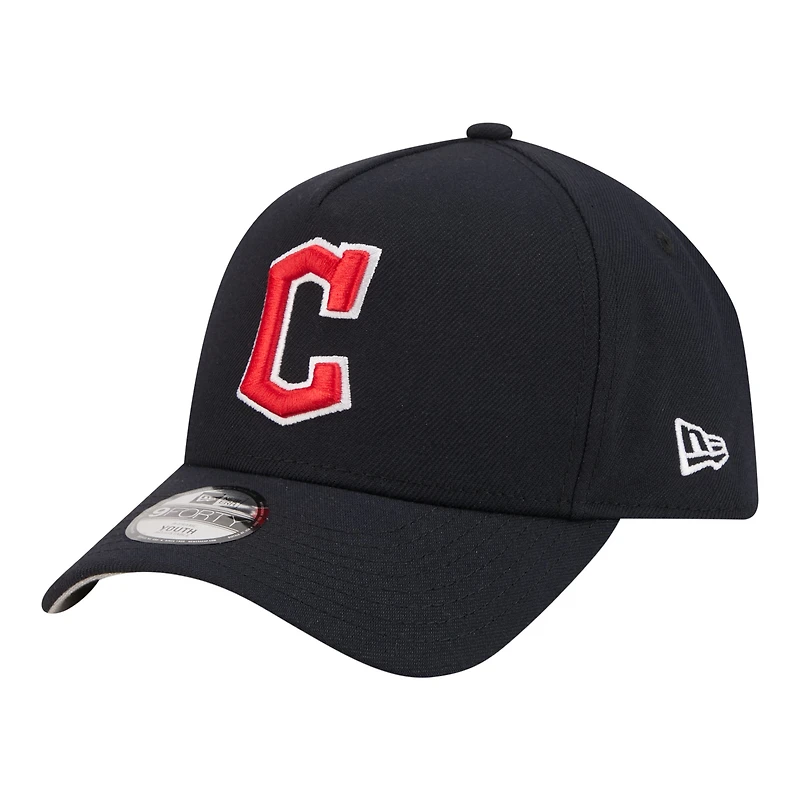 Youth New Era Navy Cleveland Guardians 9FORTY A-Frame Adjustable Hat