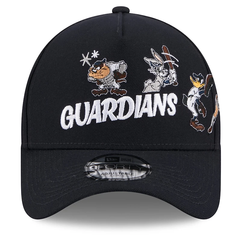 Casquette ajustable New Era 9FORTY bleu marine Cleveland Guardians Looney Tunes pour jeunes