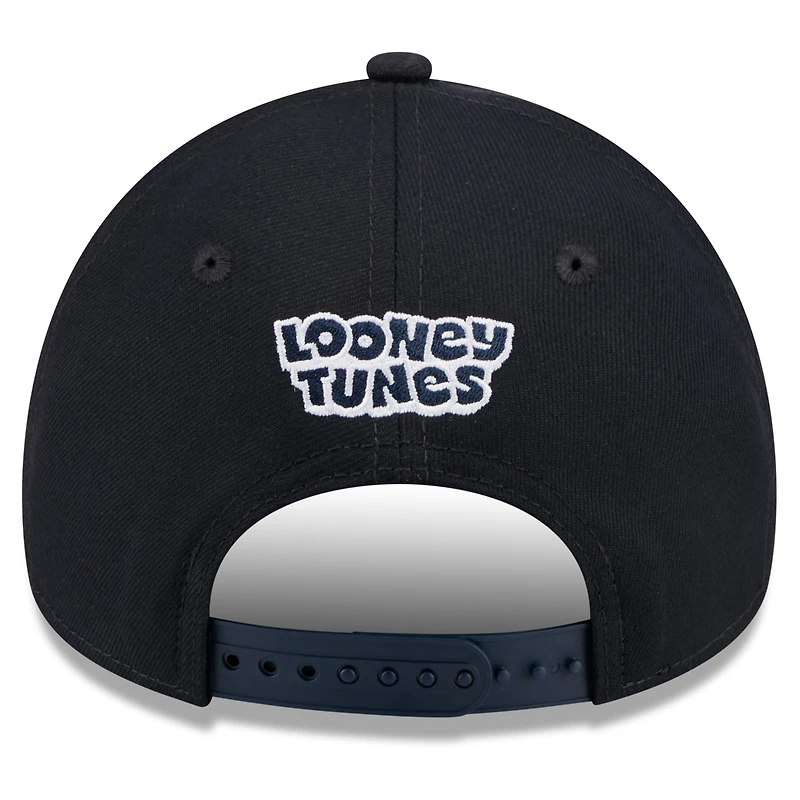 Youth New Era Navy Cleveland Guardians Looney Tunes A-Frame 9FORTY Adjustable Hat