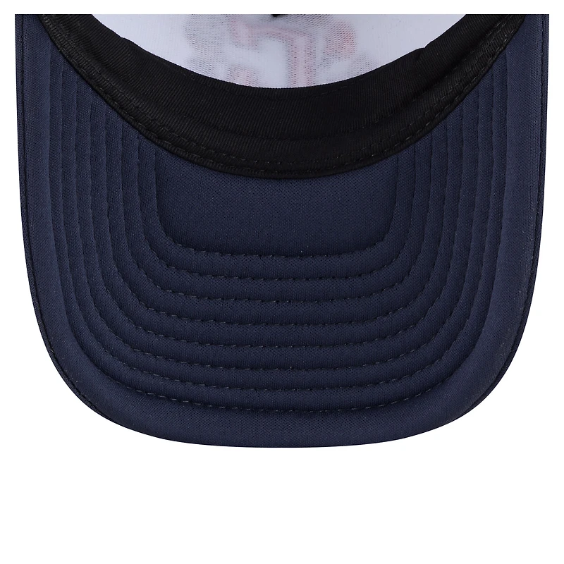 Casquette trucker ajustable New Era blanche/marine Cleveland Guardians Food A-Frame 9FORTY pour jeunes