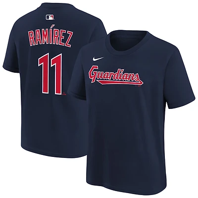 Youth Nike José Ramírez Navy Cleveland Guardians Name & Number T-Shirt