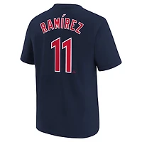 T-shirt avec nom et numéro du joueur à domicile Nike Jose Ramirez des Cleveland Guardians, bleu marine